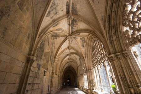 BATALHA, PORTUGAL, JUNE, 20, 2017 : architectural details of  Batalha monastery, june 20, 2017, in Batalha, Portugalのeditorial素材