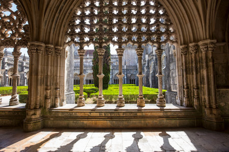 BATALHA, PORTUGAL, JUNE, 20, 2017 : architectural details of  Batalha monastery, june 20, 2017, in Batalha, Portugalのeditorial素材