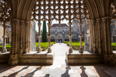 BATALHA, PORTUGAL, JUNE, 20, 2017 : architectural details of  Batalha monastery, june 20, 2017, in Batalha, Portugalのeditorial素材