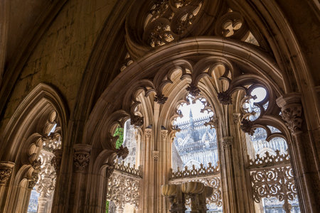 BATALHA, PORTUGAL, JUNE, 20, 2017 : architectural details of  Batalha monastery, june 20, 2017, in Batalha, Portugalのeditorial素材