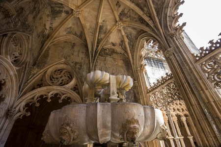 BATALHA, PORTUGAL, JUNE, 20, 2017 : architectural details of  Batalha monastery, june 20, 2017, in Batalha, Portugalのeditorial素材