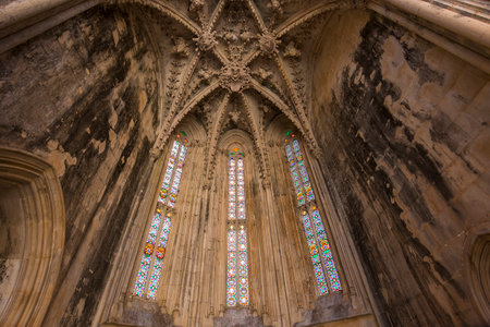 BATALHA, PORTUGAL, JUNE, 20, 2017 : architectural details of  Batalha monastery, june 20, 2017, in Batalha, Portugalのeditorial素材