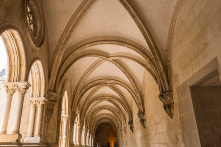 ALCOBACA, PORTUGAL, JUNE, 18, 2017 : interiors and architectural details of  Alcobaca monastery, june 18, 2017, in alcobaca, Portugalのeditorial素材