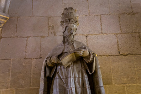 ALCOBACA, PORTUGAL, JUNE, 18, 2017 : interiors and architectural details of  Alcobaca monastery, june 18, 2017, in alcobaca, Portugalのeditorial素材