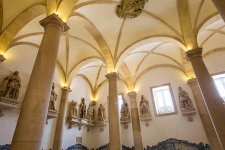 ALCOBACA, PORTUGAL, JUNE, 18, 2017 : interiors and architectural details of  Alcobaca monastery, june 18, 2017, in alcobaca, Portugalのeditorial素材