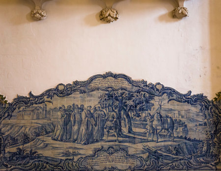 ALCOBACA, PORTUGAL, JUNE, 18, 2017 : interiors and architectural details of  Alcobaca monastery, june 18, 2017, in alcobaca, Portugalのeditorial素材