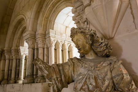 ALCOBACA, PORTUGAL, JUNE, 18, 2017 : interiors and architectural details of  Alcobaca monastery, june 18, 2017, in alcobaca, Portugalのeditorial素材