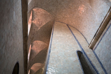 ALCOBACA, PORTUGAL, JUNE, 18, 2017 : interiors and architectural details of  Alcobaca monastery, june 18, 2017, in alcobaca, Portugalのeditorial素材