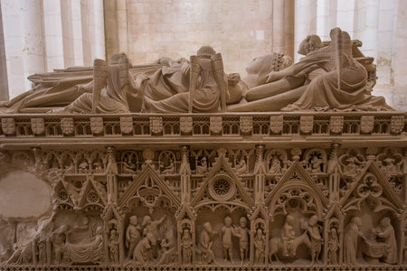 ALCOBACA, PORTUGAL, JUNE, 18, 2017 : interiors and architectural details of  Alcobaca monastery, june 18, 2017, in alcobaca, Portugalのeditorial素材