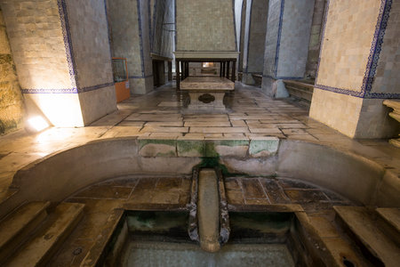 ALCOBACA, PORTUGAL, JUNE, 18, 2017 : interiors and architectural details of  Alcobaca monastery, june 18, 2017, in alcobaca, Portugalのeditorial素材