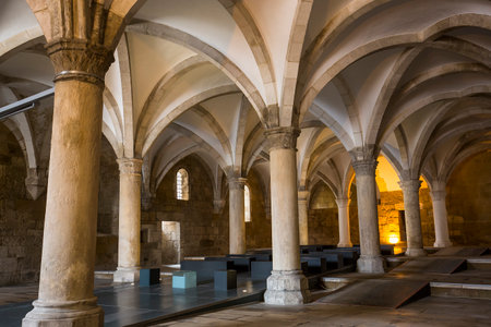 ALCOBACA, PORTUGAL, JUNE, 18, 2017 : interiors and architectural details of  Alcobaca monastery, june 18, 2017, in alcobaca, Portugalのeditorial素材