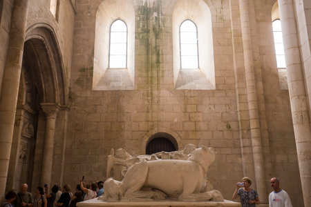 ALCOBACA, PORTUGAL, JUNE, 18, 2017 : interiors and architectural details of  Alcobaca monastery, june 18, 2017, in alcobaca, Portugalのeditorial素材