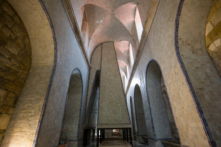 ALCOBACA, PORTUGAL, JUNE, 18, 2017 : interiors and architectural details of  Alcobaca monastery, june 18, 2017, in alcobaca, Portugalのeditorial素材