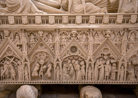 ALCOBACA, PORTUGAL, JUNE, 18, 2017 : interiors and architectural details of  Alcobaca monastery, june 18, 2017, in alcobaca, Portugalのeditorial素材