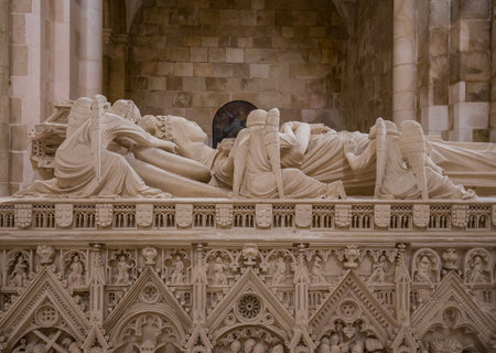 ALCOBACA, PORTUGAL, JUNE, 18, 2017 : interiors and architectural details of  Alcobaca monastery, june 18, 2017, in alcobaca, Portugalのeditorial素材