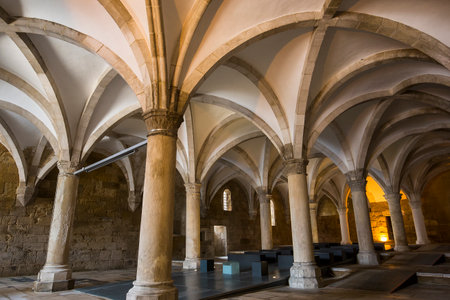 ALCOBACA, PORTUGAL, JUNE, 18, 2017 : interiors and architectural details of  Alcobaca monastery, june 18, 2017, in alcobaca, Portugalのeditorial素材