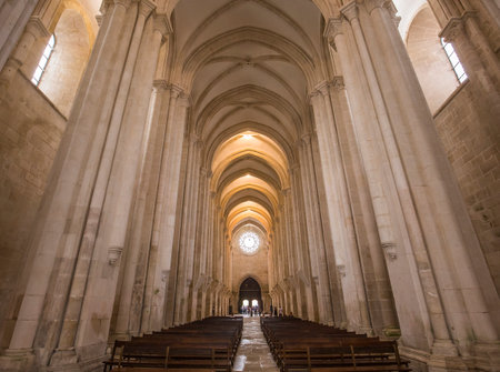 ALCOBACA, PORTUGAL, JUNE, 18, 2017 : interiors and architectural details of  Alcobaca monastery, june 18, 2017, in alcobaca, Portugalのeditorial素材