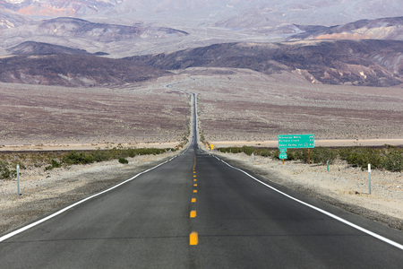 road lines in death valley desert, california, usaの写真素材