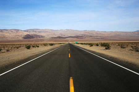road lines in death valley desert, california, usaの写真素材