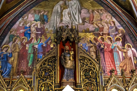 PARIS, FRANCE, APRIL 13,  2017 : interiors and details of Saint-Germain L'Auxerrois church, april 13, 2017, in  Paris, Franceのeditorial素材