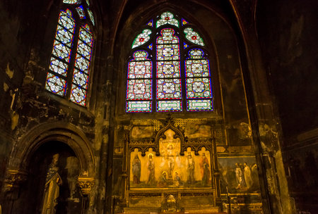 PARIS, FRANCE, APRIL 13,  2017 : interiors and details of Saint-Germain L'Auxerrois church, april 13, 2017, in  Paris, Franceのeditorial素材