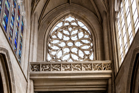 PARIS, FRANCE, APRIL 13,  2017 : interiors and details of Saint-Germain L'Auxerrois church, april 13, 2017, in  Paris, Franceのeditorial素材