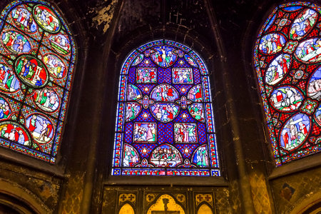 PARIS, FRANCE, APRIL 13,  2017 : interiors and details of Saint-Germain L'Auxerrois church, april 13, 2017, in  Paris, Franceのeditorial素材