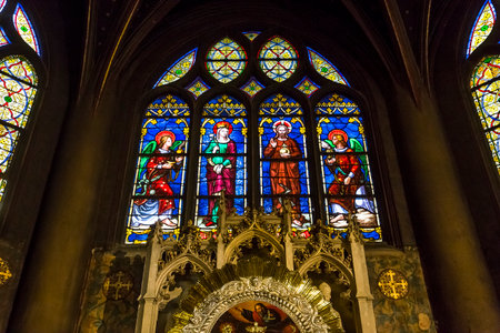 PARIS, FRANCE, APRIL 13,  2017 : interiors and details of Saint-Germain L'Auxerrois church, april 13, 2017, in  Paris, Franceのeditorial素材