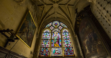 PARIS, FRANCE, APRIL 13,  2017 : interiors and details of Saint-Germain L'Auxerrois church, april 13, 2017, in  Paris, Franceのeditorial素材