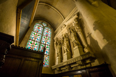 PARIS, FRANCE, APRIL 13,  2017 : interiors and details of Saint-Germain L'Auxerrois church, april 13, 2017, in  Paris, Franceのeditorial素材