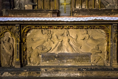 PARIS, FRANCE, APRIL 13,  2017 : interiors and details of Saint-Germain L'Auxerrois church, april 13, 2017, in  Paris, Franceのeditorial素材