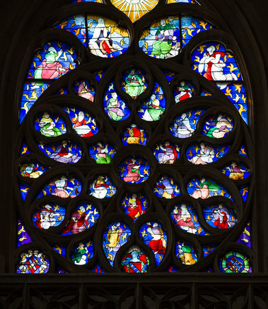 PARIS, FRANCE, APRIL 13,  2017 : interiors and details of Saint-Germain L'Auxerrois church, april 13, 2017, in  Paris, Franceのeditorial素材