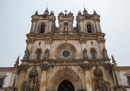 ALCOBACA, PORTUGAL, JUNE, 18, 2017 : exteriors  and architectural details of  Alcobaca monastery, june 18, 2017, in alcobaca, Portugalのeditorial素材