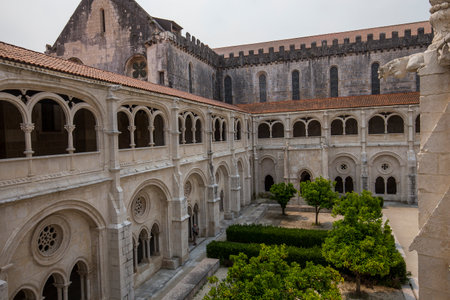 ALCOBACA, PORTUGAL, JUNE, 18, 2017 : exteriors  and architectural details of  Alcobaca monastery, june 18, 2017, in alcobaca, Portugalのeditorial素材