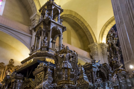 SEVILLE, ANDALUSIA, SPAIN, MAY, 21, 2017 : interiors  of  El Salvador church, may 21, 2017, in Seville, andalusia, spainのeditorial素材
