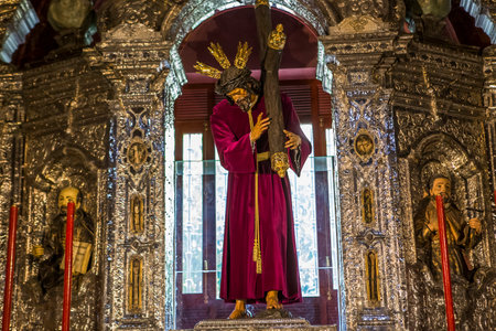 SEVILLE, ANDALUSIA, SPAIN, MAY, 21, 2017 : interiors  of  El Salvador church, may 21, 2017, in Seville, andalusia, spainのeditorial素材