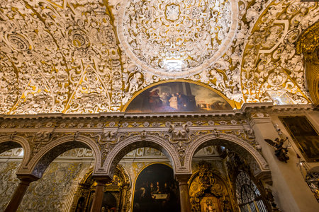SEVILLE, ANDALUSIA, SPAIN, MAY, 25, 2017 : interiors  of  Santa maria la blanca church, may 25, 2017, in Seville, andalusia, spainのeditorial素材