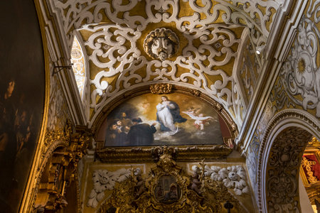 SEVILLE, ANDALUSIA, SPAIN, MAY, 25, 2017 : interiors  of  Santa maria la blanca church, may 25, 2017, in Seville, andalusia, spainのeditorial素材