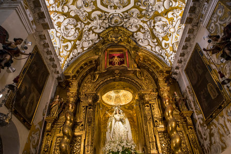 SEVILLE, ANDALUSIA, SPAIN, MAY, 25, 2017 : interiors  of  Santa maria la blanca church, may 25, 2017, in Seville, andalusia, spainのeditorial素材