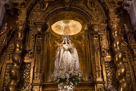 SEVILLE, ANDALUSIA, SPAIN, MAY, 25, 2017 : interiors  of  Santa maria la blanca church, may 25, 2017, in Seville, andalusia, spainのeditorial素材