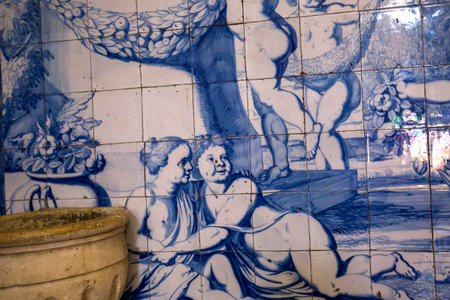 NAZARE, PORTUGAL, JUNE, 20, 2017 :  architectural details of  Church of Nossa Senhora da Nazare, june 20, 2017, in Nazare, Portugalのeditorial素材