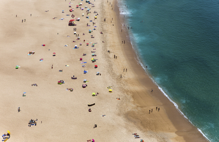 Beach of Nazare, Portugal, from el sitio belvedereの写真素材
