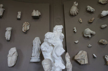 PARIS, FRANCE, APRIL 23, 2017 : interiors, sculptures and details of the Rodin museum, april 23, 2017, in  Paris, Franceのeditorial素材