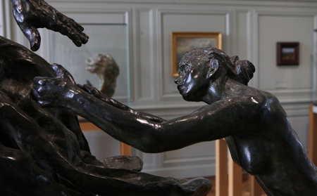 PARIS, FRANCE, APRIL 23, 2017 : interiors, sculptures and details of the Rodin museum, april 23, 2017, in  Paris, Franceのeditorial素材