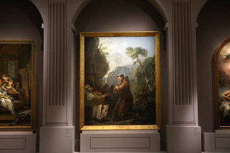 LYON, FRANCE, APRIL 04,  2017 : interiors decor of primatiale saint-jean church, april 04, 2017, in Lyon, Franceのeditorial素材