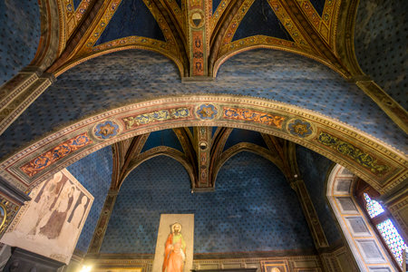 SIENA, ITALY, JUNE 14, 2016 : interiors and architectural details of the Palazzo Pubblico, Siena piazza del campo, june 14, 2016 in Siena, Italyのeditorial素材