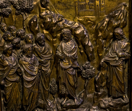 SIENA, ITALY, JUNE 12, 2016 : interiors and detais of the Battistero di san giovanni , Siena cathedral, june 12, 2016 in Siena, Italyのeditorial素材