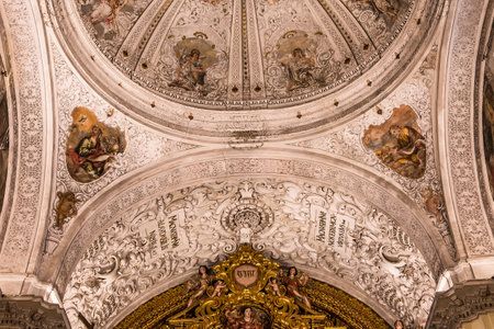 SEVILLE, ANDALUSIA, SPAIN, MAY, 26, 2017 : interiors  of  hospital de la caridad church, may 26, 2017, in Seville, andalusia, spainのeditorial素材