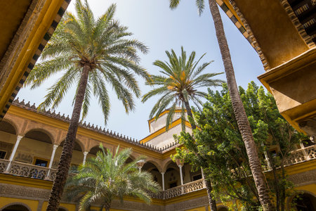 SEVILLE, ANDALUSIA, SPAIN, MAY 24, 2017 : interiors and details of Palacio de las duenas, may 24, 2017, in Seville, andalusia, spainのeditorial素材