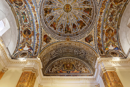 SEVILLE, ANDALUSIA, SPAIN, MAY, 25, 2017 : interiors decors  of  the museum of fine arts, may 25, 2017, in Seville, andalusia, spainのeditorial素材